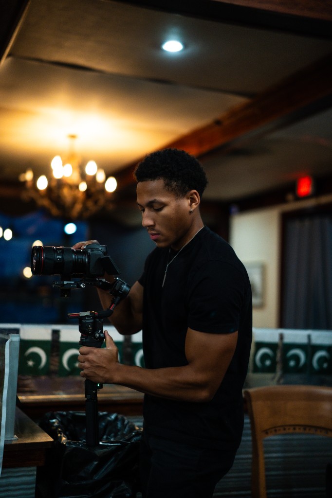 Elijah Porter on set